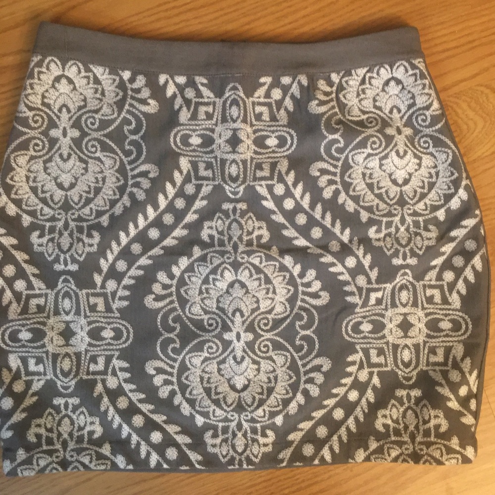 Anthropologie/Fora Embroidered Mini Skirt